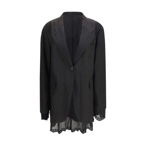 Linen Reversible Blazer — Black