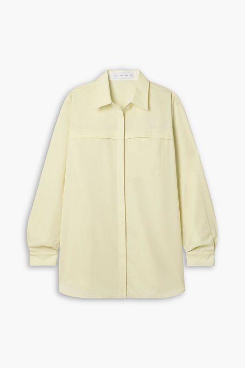 Rose wool-blend twill shirt - Yellow - US 8