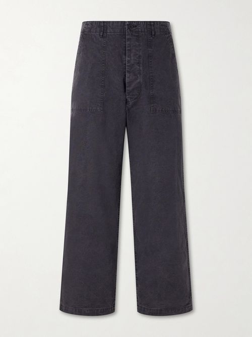 Summer Fatigue Straight-Leg Cotton Trousers
