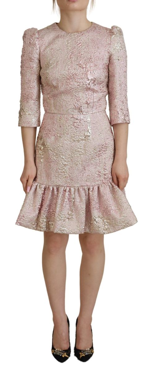 Jacquard Midi Sheath Dress — Pink