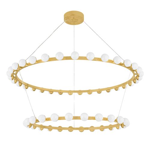 Vintage Brass LED Chandelier from the Linus Collection
