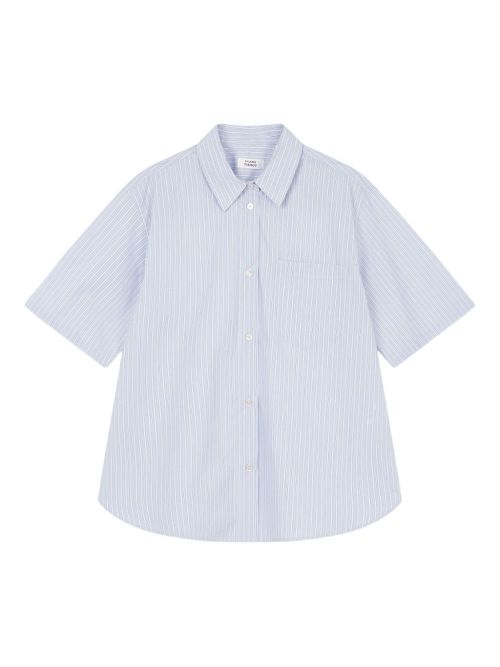 Short-sleeve striped shirt - Blue