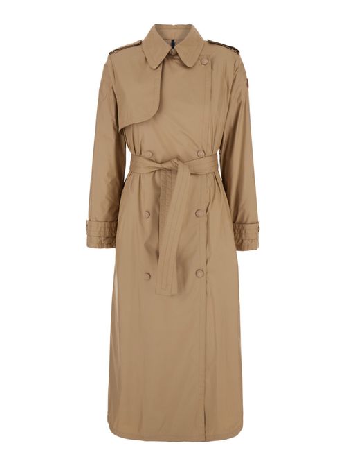 Beige Double-Breasted Trench Coat