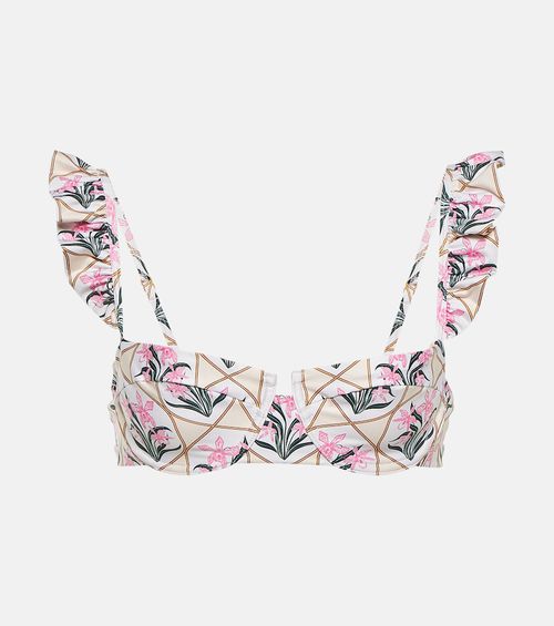 Kiwi Orquidea floral bikini top
