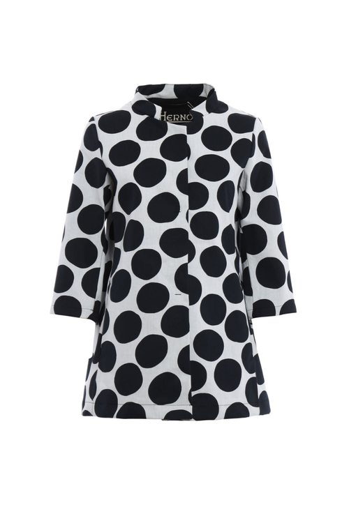 Polka-Dot Cotton-Blend Jacket — White
