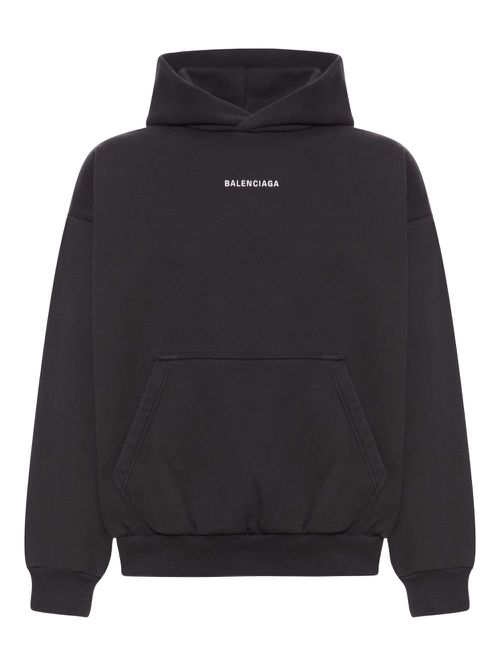 Logo-print hoodie - Black