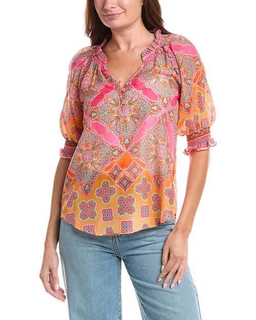 Silk-Blend Eileen Blouse
