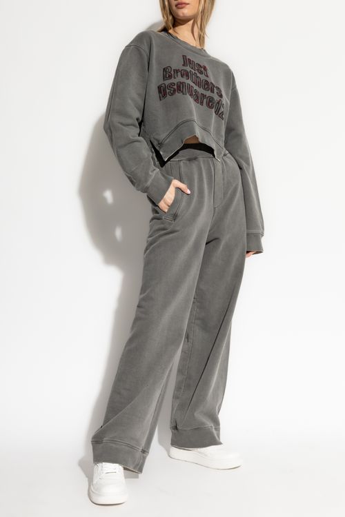 Wide-leg Sweatpants, Women's, Grey