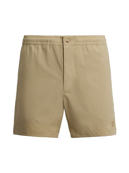 Men's Elasticized Waistband Mid-Rise Trunks - Coastal Beige Tonal