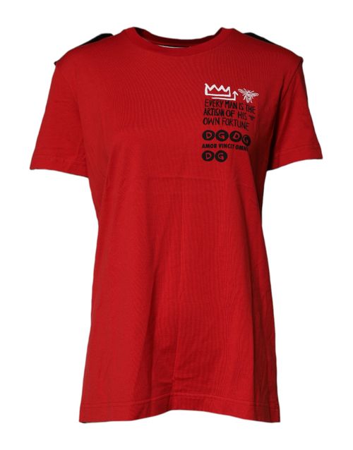 Logo-Print Cotton T-Shirt — Red