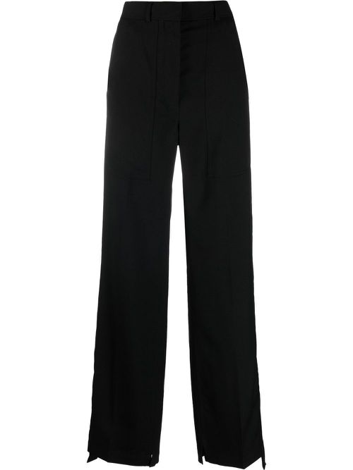 Straight-leg cargo-pocket trousers - Black