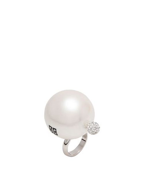 Givenchy Woman Ring Cream Size 6 Brass