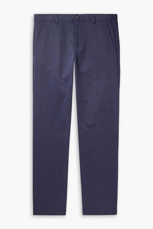 Straight-leg cotton-twill chinos - Blue - 30