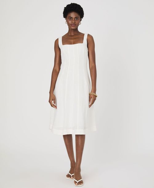 Women's Birdie Square-Neck A-Line Dress - Summer White