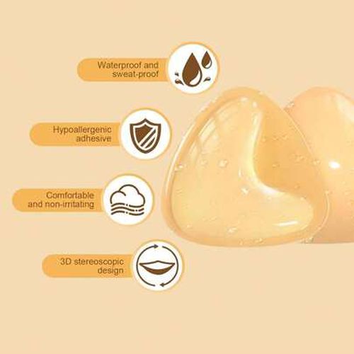 2/1 Pairs Of Double-Sided Sticky Bra Pads, Reusable, Push-Up & Lifting, Self-Adhesive Bra Inserts, Suitable For Bikinis, Swimsuits, Sports Bras, Strap