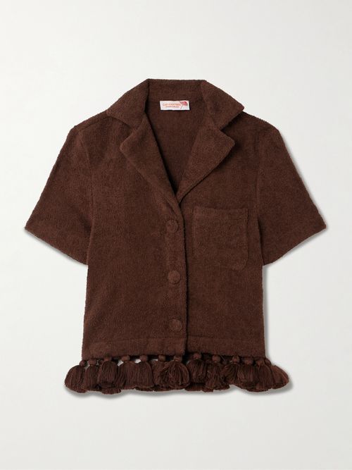 Cap d'Antibes - Chemise En Molleton De Coton À Houppes - Marron