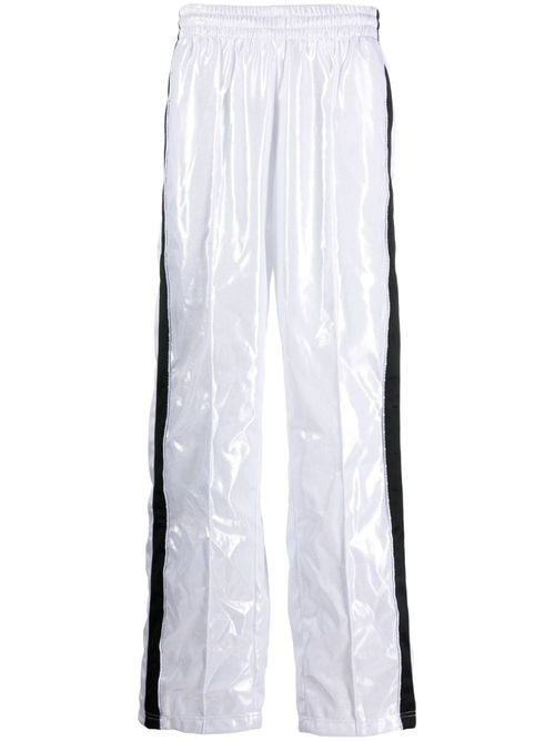 Contrasting-border track pants - Silver