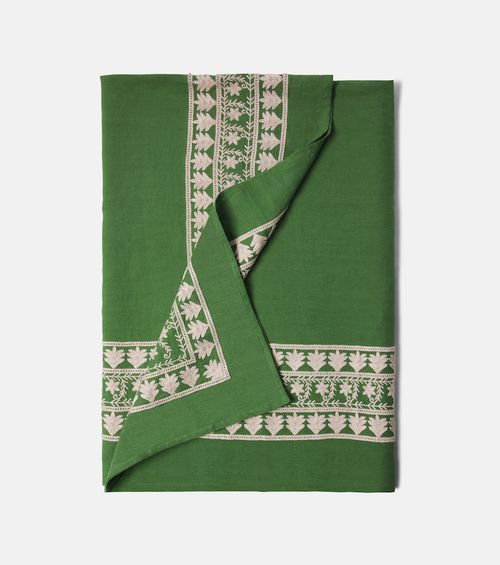 Embroidered linen tablecloth