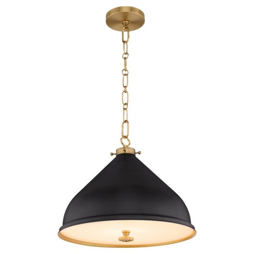 Matte Black | Aged Brass Pendant from the Bonnel Collection