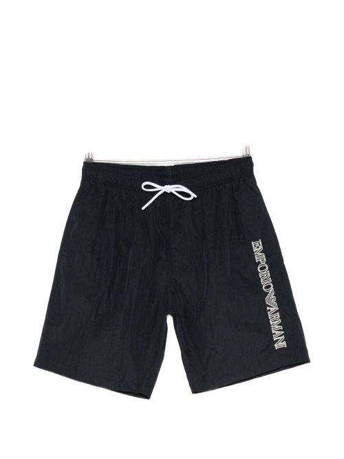 Logo-Print Swim Shorts — Black