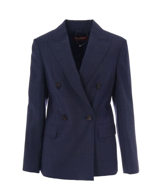 Blue Peaked Lapel Blazer