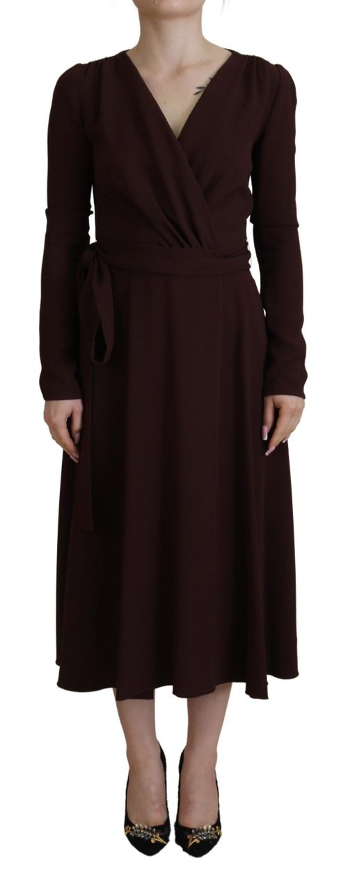 Wrap Viscose Dress — Brown