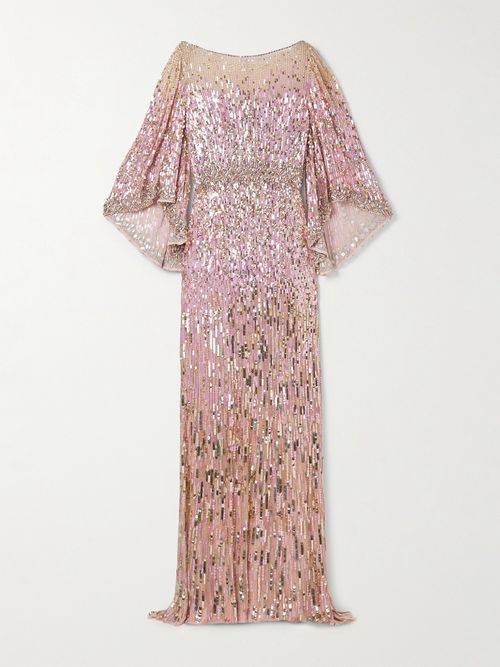 Ines Embellished Tulle Gown - Pink