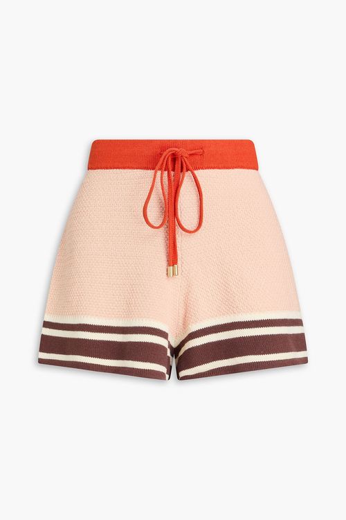 Striped cotton-blend shorts - Pink - 2