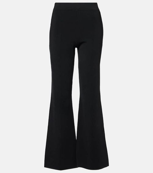 Knitted mid-rise flared pants