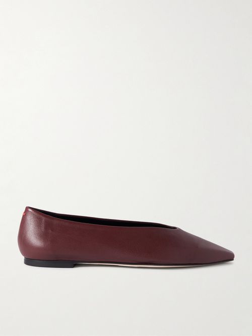 Betty Leather Ballet Flats - Burgundy