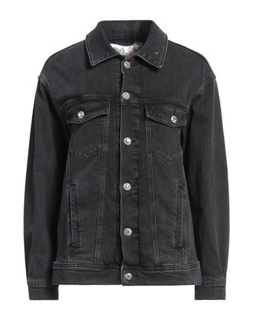 Replay Woman Denim outerwear Black Size S Cotton, Elastane