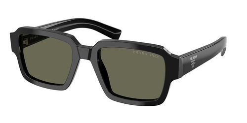 Prada PR 02ZS Polarized 1AB03R Men's Sunglasses Black Size 52