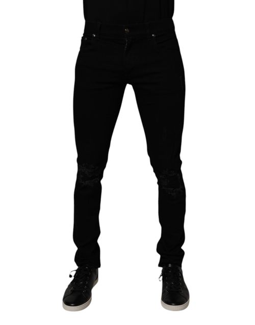 Cotton Stretch Skinny Jeans — Black