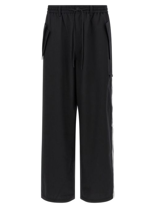 Wool-Blend Drawstring Joggers — Black