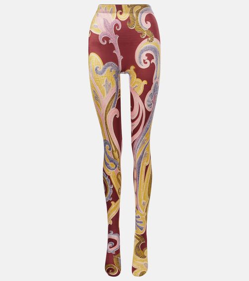 X Etro Satin de Luxe paisley tights