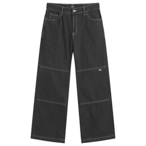 Men's Denim Double Knee Pants in Black Wash