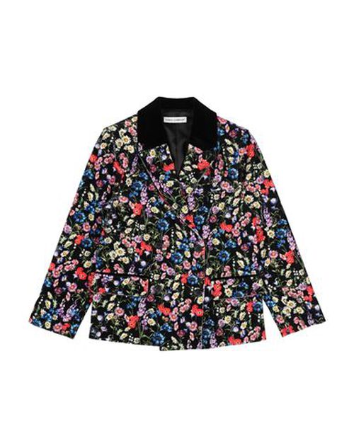 Kid Girl Blazer Black Size 11 Cotton, Elastane