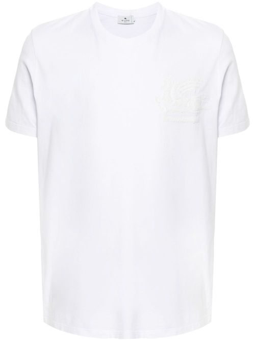 Pegaso-embroidered T-shirt - White