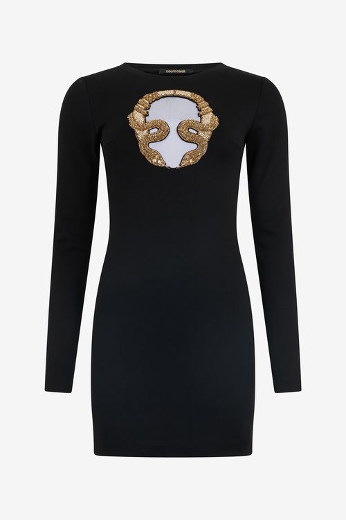 Mini Dress With Gold Embroidery