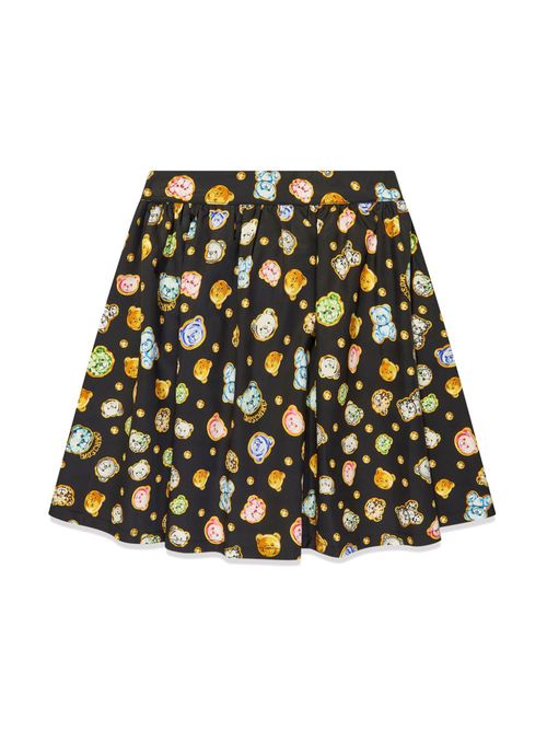 Teddy Bear-print skirt - Black