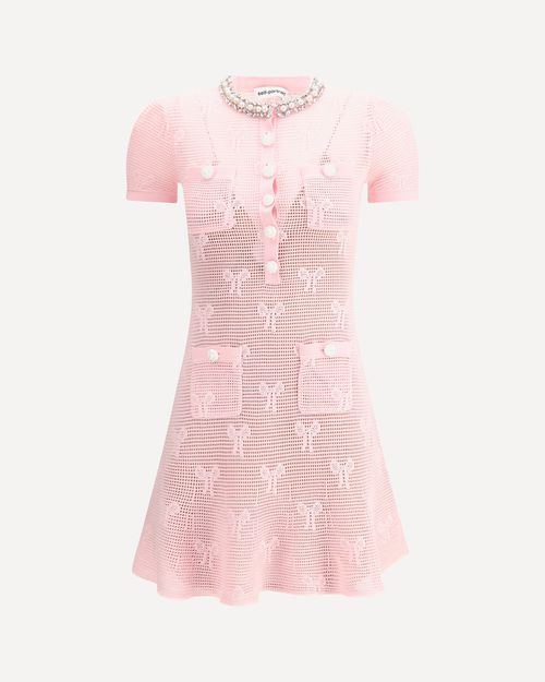 Crochet knit short Dress Female S