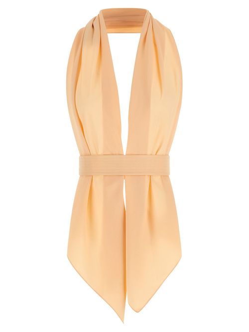 Scarf-Effect Tunic — Peach