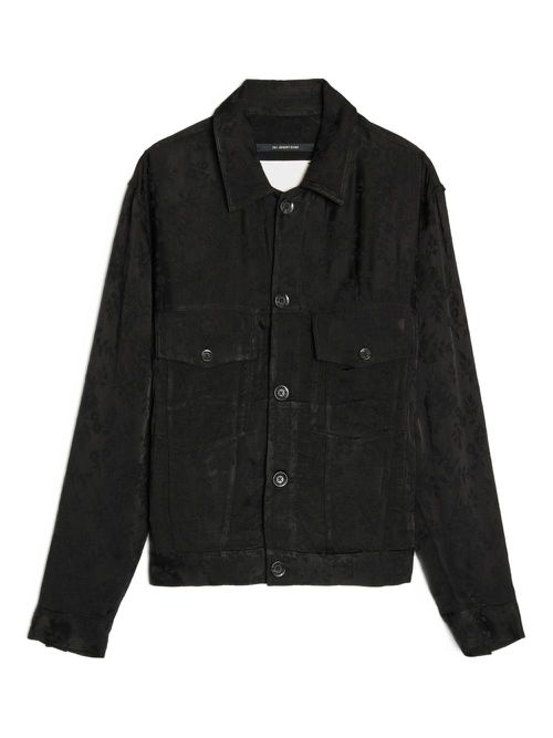Floral-embossed jacket - Black