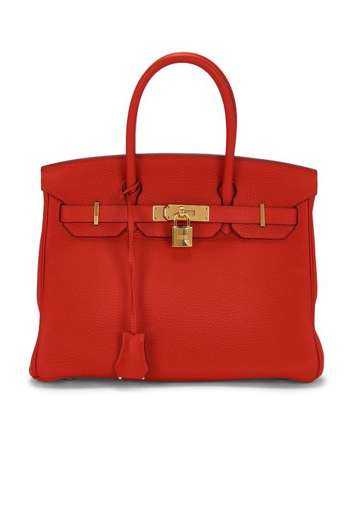 Hermes Hermes Togo Birkin 30 Handbag in Rouge Grenat - Red. a