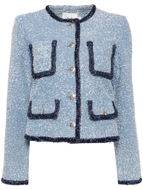 Contrasting-trim jacket - Blue
