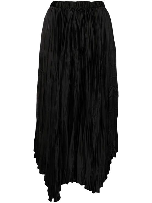 Asymmetric pleated skirt - Black