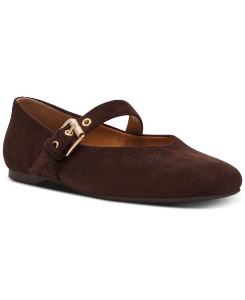 Women's Mulaney Buckle Mary Jane Flats - Brown Suede