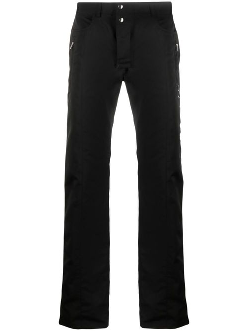 Logo-print straight-leg trousers - Black