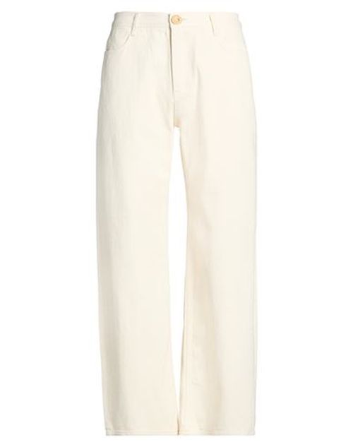 Man Jeans Cream Size L Cotton