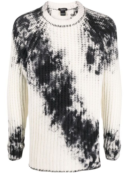 Tie-dye pattern chunky-knit jumper - Neutrals